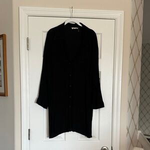 Black Button-Up Beach Coverup - Sz S